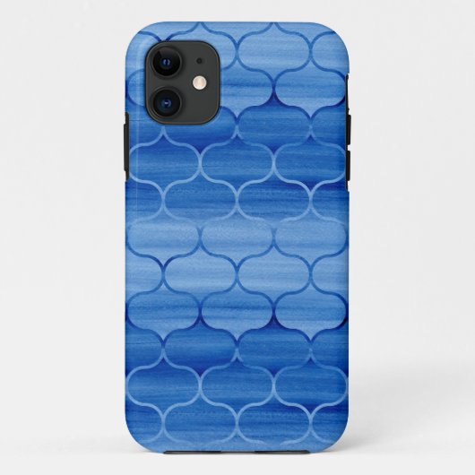 Painted Blue Waterverf Ogee Design Case-Mate iPhone Case (Achterkant)