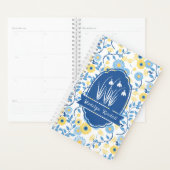 Painted Blue & Yellow Custom Monogram Name Planner (Display)