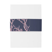 Painted Blush Pink Corals Invitation Belly Band Uitnodigingen Wikkel (Achterkant Voorbeeld)