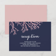 Painted Blush Roze Koralen Wedding Enclosure Kaart
