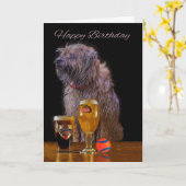 Painted Border Terrier Verjaardag Wenskaart Kaart (Gele Bloem)