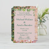 Painted Bricks Green Ivy Wedding Ticket Uitnodigin Kaart (Staand voorkant)