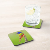 Painted Bunting (Passerina ciris) Male Perched Onderzetter (Rechterzijde)