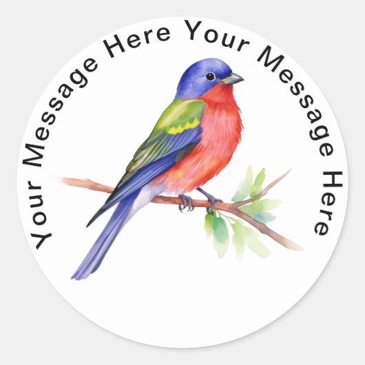 Painted Bunting stickers (Voorkant)