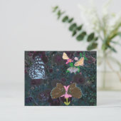 Painted Butterflies Abstracte Bloemen Briefkaarten (Staand voorkant)