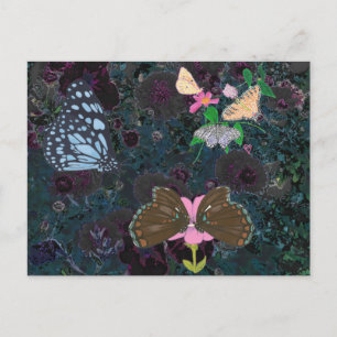 Painted Butterflies Abstracte Bloemen Briefkaarten