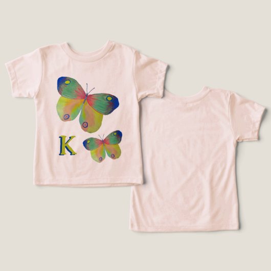 Painted Butterflies Eerste Initiaal (Ontwerp Voorkant & Achterkant)