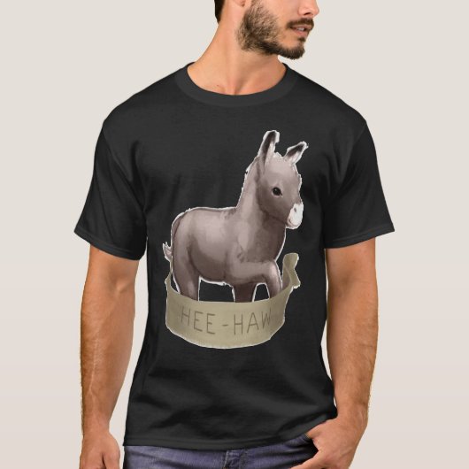 Painted Cartoon Baby Foal Donkey T-shirt (Voorkant)
