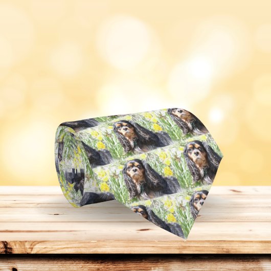 Painted Cavalier King Charles Spaniel Stropdas
