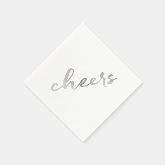 Painted Cheers Faux Zilveren Folie Nieuwjaar serve Servetten (Hoek)