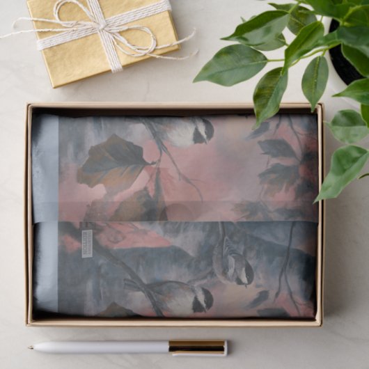 Painted Chickadees DBL Tissuepapier (Geschenk)