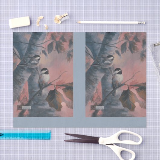 Painted Chickadees DBL Tissuepapier (Craft)