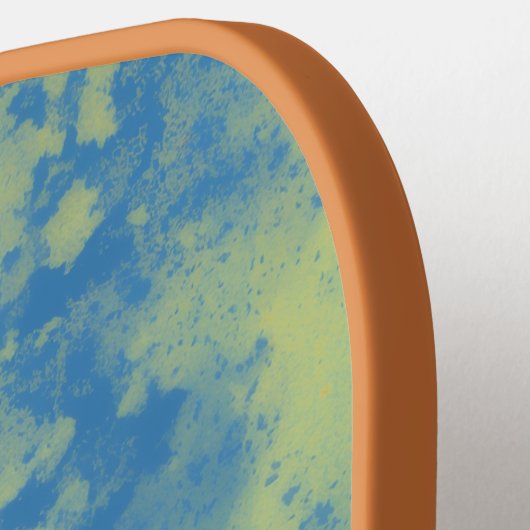 Painted Clouds Green Blue Pink Monogram  Pickleball Paddle (Links Detail)