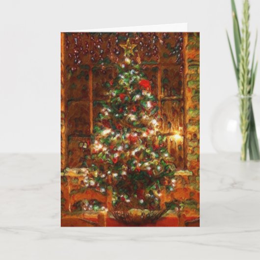 Painted cosy scene Christmas card Kaart (Voorkant)