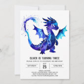 Painted Custom Dragon Digital Boy Birthday Kaart (Voorkant)