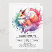 Painted Custom Fox Verjaardag Kaart (Voorkant / Achterkant)