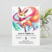 Painted Custom Fox Verjaardag Kaart (Staand voorkant)