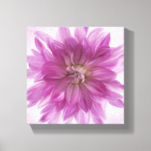 Painted Dahlia Art - Fuchsia Canvas Afdruk