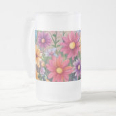 Painted Daisies - Matglas Bierpul (Voorkant links)