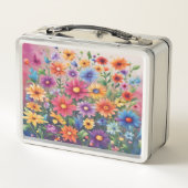 Painted Daisies - Metalen lunchbox (Achterkant)