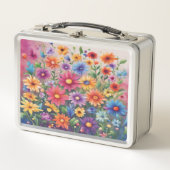 Painted Daisies - Metalen lunchbox (Voorkant)