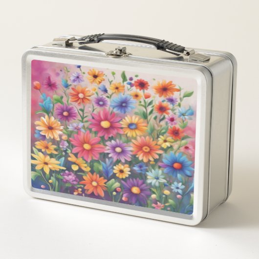 Painted Daisies - Metalen lunchbox (Voorkant)