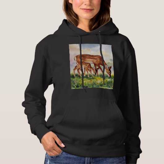 Painted Deer Mom and Baby Hoodie (Voorkant)