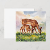 Painted Deer Mom and Baby Kaart (Voorkant / Achterkant)