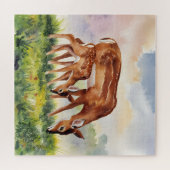 Painted Deer Mom and Baby Legpuzzel (Horizontaal)