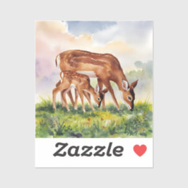 Painted Deer Mom and Baby Sticker