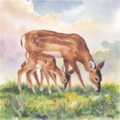 Painted Deer Mom and Baby Sticker (Voorkant)