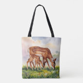 Painted Deer Mom and Baby Tote Bag (Achterkant)