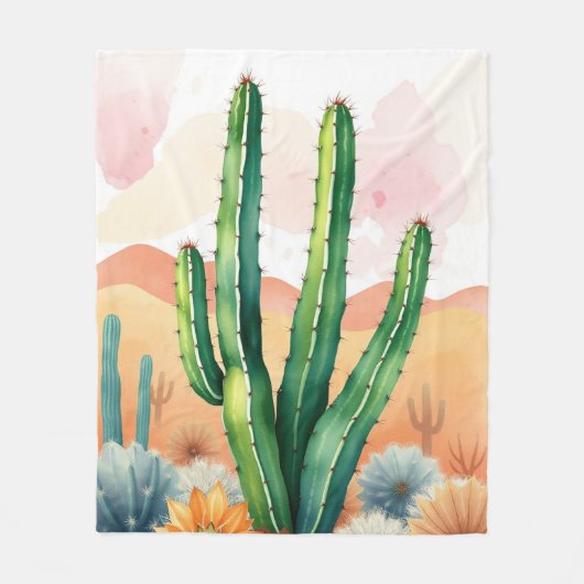 Painted Desert Blooms Fleece Deken (Voorkant)