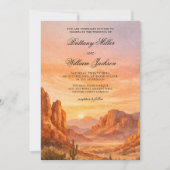 Painted Desert Landscape Wedding Invitation Kaart (Voorkant)