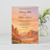 Painted Desert Landscape Wedding Invitation Kaart (Staand voorkant)