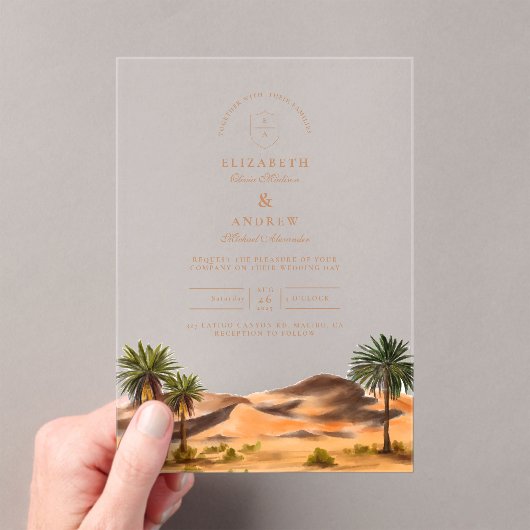 Painted Desert Wedding Acryl Uitnodigingen (Insitu (Draagbaar))