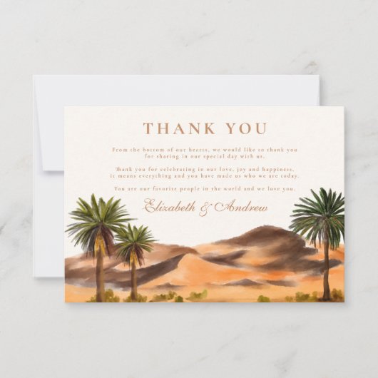 Painted Desert Wedding Bedankkaart (Voorkant)