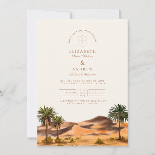 Painted Desert Wedding Kaart (Voorkant)