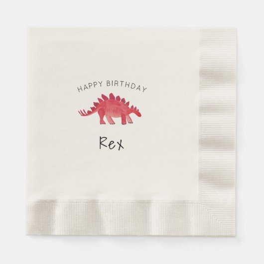 Painted Dino Birthday Party Servet (Voorkant)