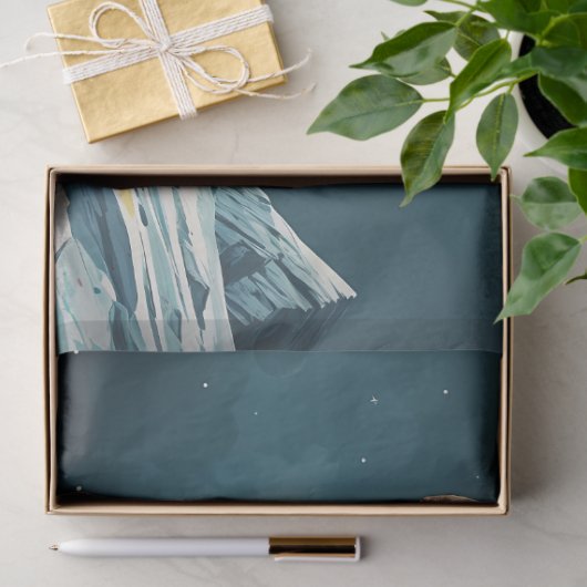 Painted Dinosaur Under Moonlight Pop Surreal  Tissuepapier (Geschenk)