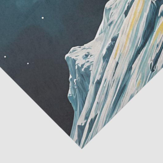 Painted Dinosaur Under Moonlight Pop Surreal  Tissuepapier (Detail)