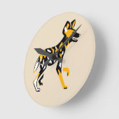 Painted dog - Round clock Ronde Klok (Hoek)
