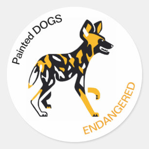 Painted DOGS - Dierenactivist - Wildlife - Natuur Ronde Sticker