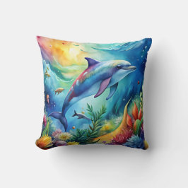 Painted Dolphin Kussen