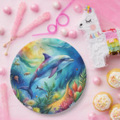 Painted Dolphin Papieren Bordje (Feest)