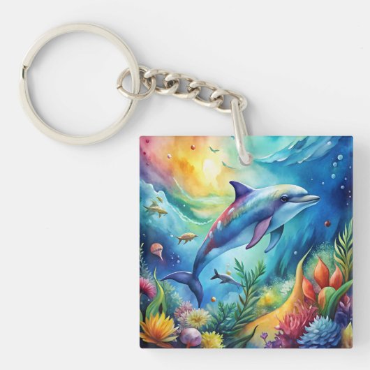 Painted Dolphin Sleutelhanger (voorkant)