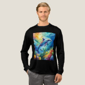 Painted Dolphin Tri-Blend Shirt (Voorkant)