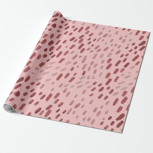 Painted Dots Blush Pink Cadeaupapier (Uitgerold)