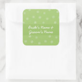 Painted Dots green Wedding Square Sticker (Tas)