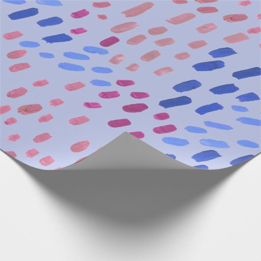 Painted Dots Pattern – Hand-Painted Abstract Blue Cadeaupapier (Hoek)